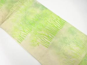 アンティーク　樹木模様織り出し袋帯（材料）